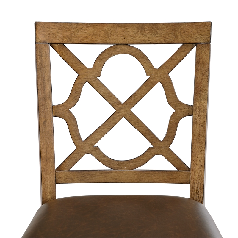Home 2 Office 24in Walker Swivel Barstool in Medium Oak Finish