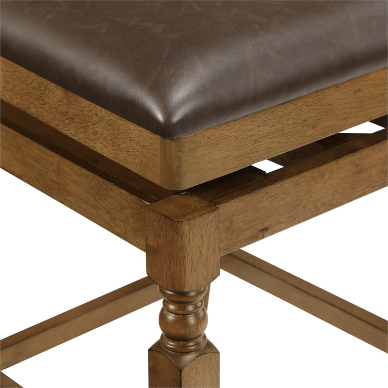 Home 2 Office 24in Walker Swivel Barstool in Medium Oak Finish