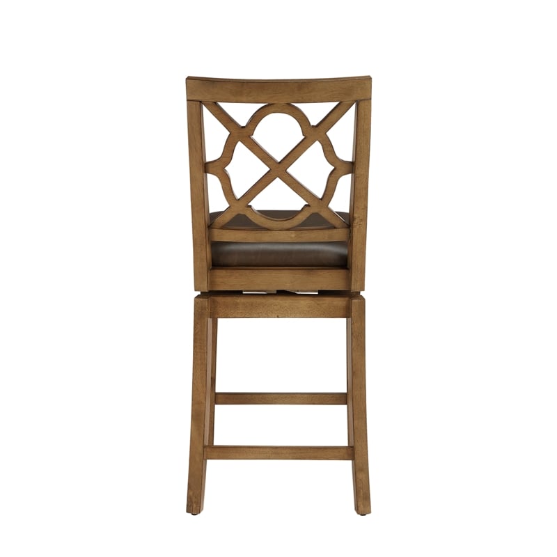 Home 2 Office 24in Walker Swivel Barstool in Medium Oak Finish