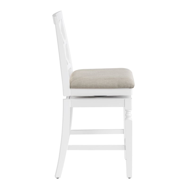 Home 2 Office 24in Walker Swivel Barstool in White