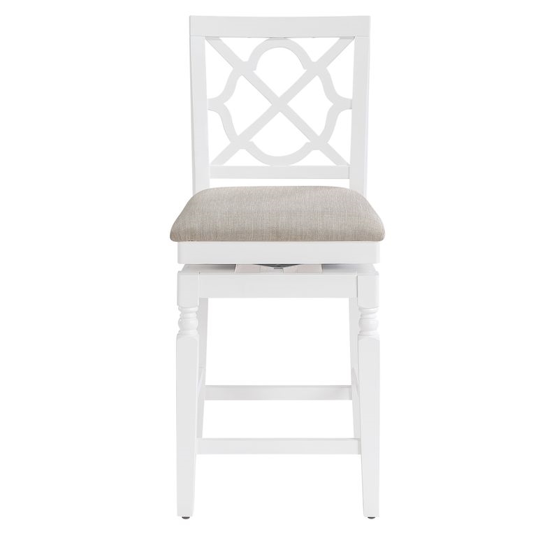 Home 2 Office 24in Walker Swivel Barstool in White