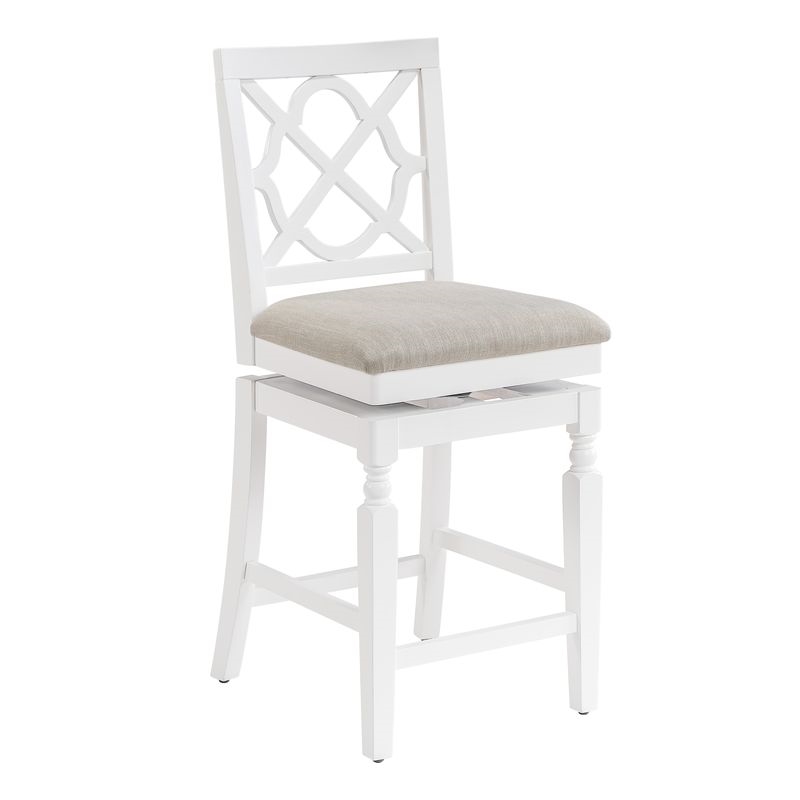 Home 2 Office 24in Walker Swivel Barstool in White
