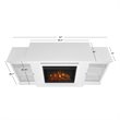 Real Flame Calie TV Stand with Electric Fireplace in White