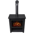Real Flame Hollis Stainless Steel Electric Fireplace in Matte Black