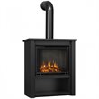 Real Flame Hollis Stainless Steel Electric Fireplace in Matte Black