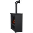 Real Flame Hollis Stainless Steel Electric Fireplace in Matte Black