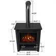Real Flame Hollis Stainless Steel Electric Fireplace in Matte Black