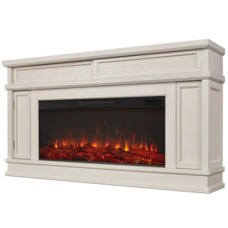 Real Flame Torrey Landscape Electric Fireplace in Bone White