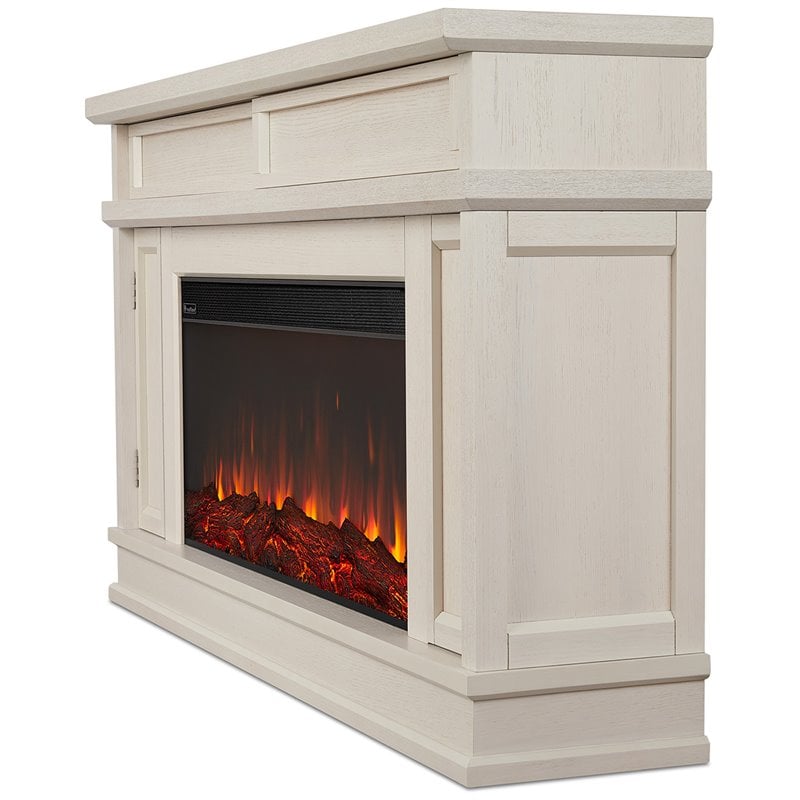 Real Flame Torrey Landscape Electric Fireplace in Bone White