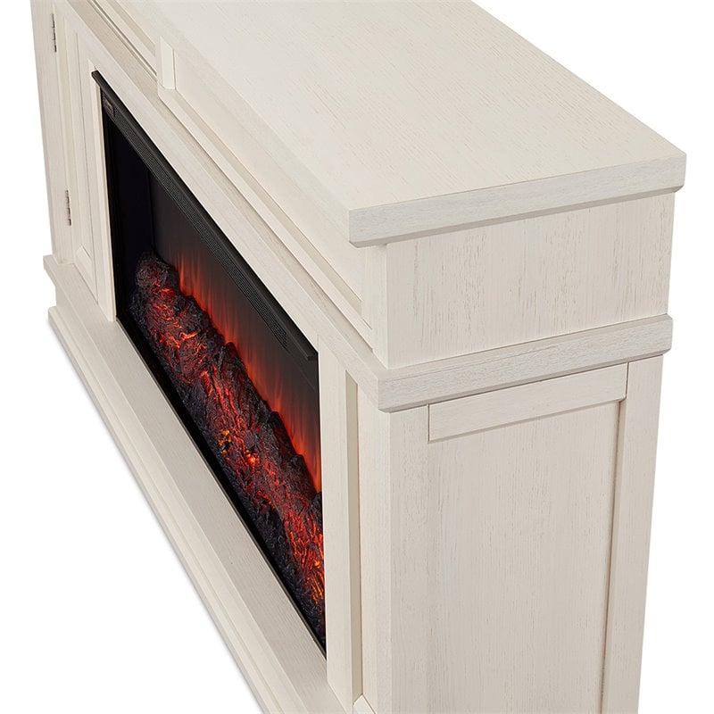Real Flame Torrey Landscape Electric Fireplace in Bone White