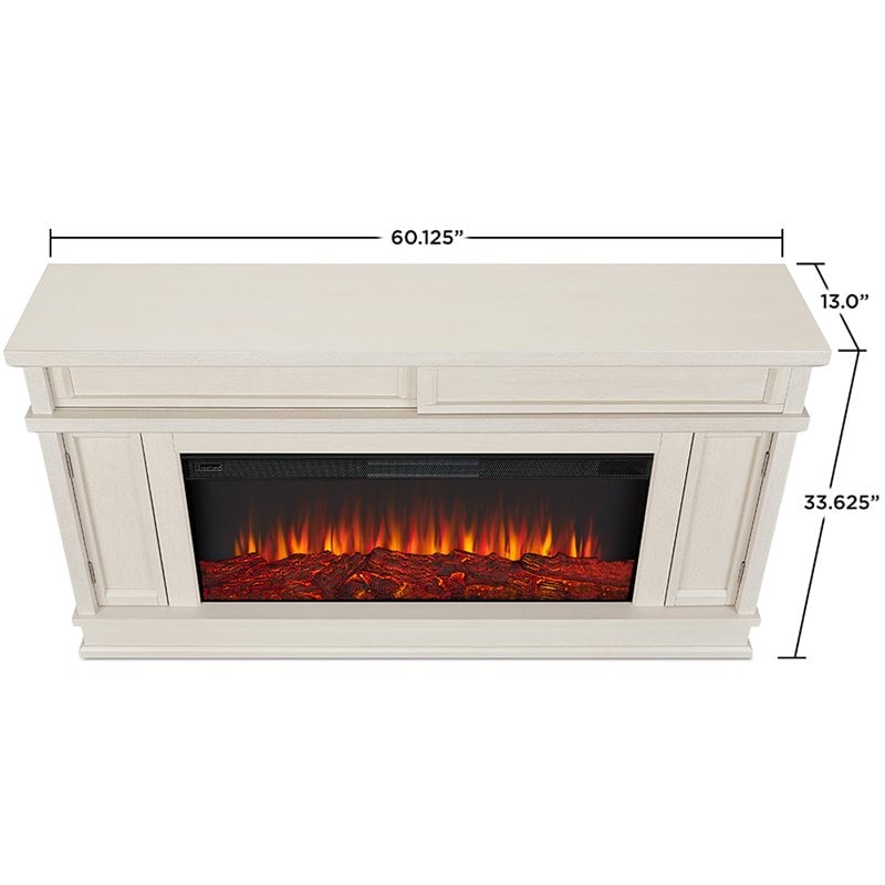 Real Flame Torrey Landscape Electric Fireplace in Bone White