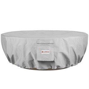 Real Flame Riverside 38&quot Round Fire Pit Protective Cover in Light Gray