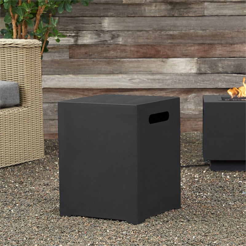 Real Flame Steel Propane Tank Cover in Black