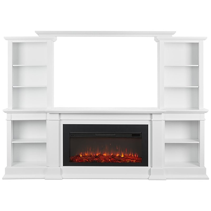 Real Flame Monte Vista Electric Fireplace Entertainment Center in White