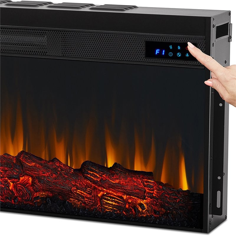 Real Flame Alcott Landscape Electric Wood Fireplace in White