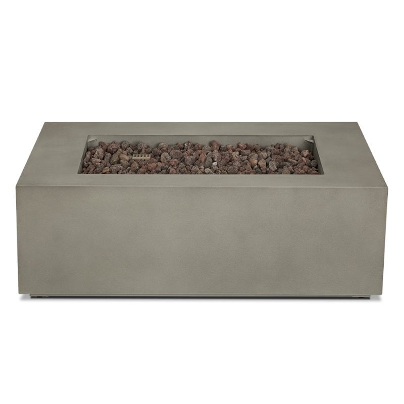 Real Flame Aegean Small Propane Fire Table with Conversion Kit in Mist Gray
