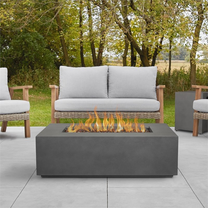 Real Flame Aegean Small Propane Fire Table with Conversion Kit in Slate