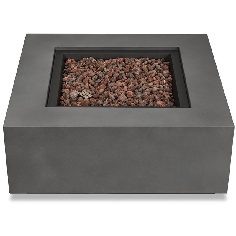 Real Flame Aegean Stainless Steel Fire Table with Conversion Kit in Slate Gray