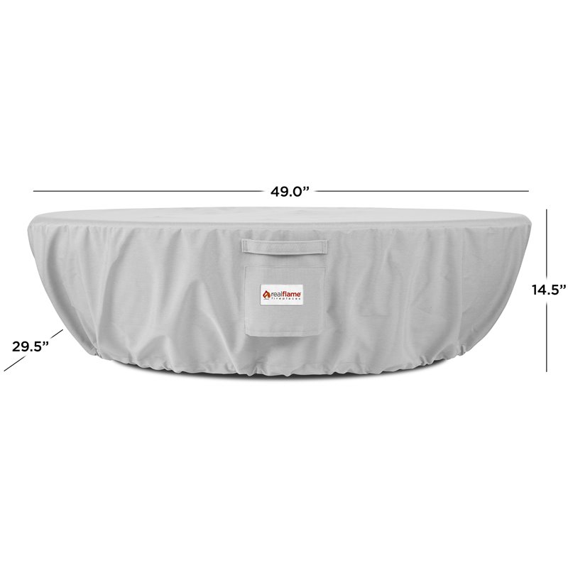 Real Flame Riverside Oval Protective Polyester Propane Fire Bowl Cover in Gray
