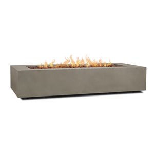Real Flame 70&quot Rectangle LP Fire Table with Gas Conversion Kit in Mist Gray