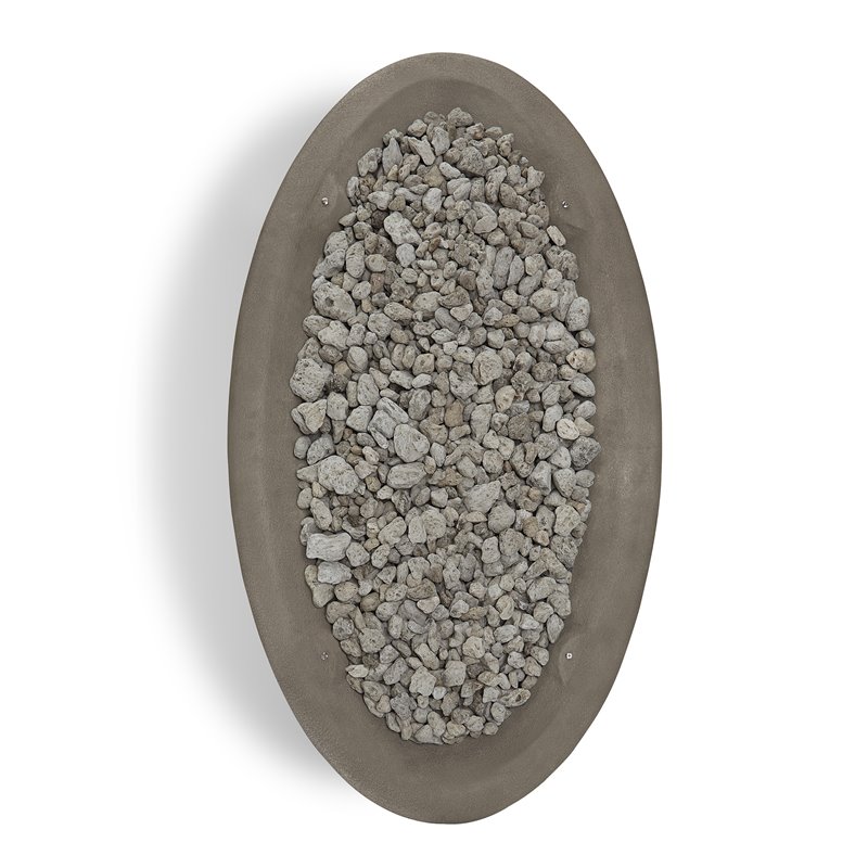 Real Flame Riverside Large Oval LP Metal Fire Bowl in Glacier Gray