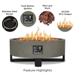 Real Flame Idledale Propane Fire Bowl for Outdoors in Glacier Gray