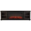 Real Flame Benjamin Solid Wood Landscape Media Electric Fireplace in Brown