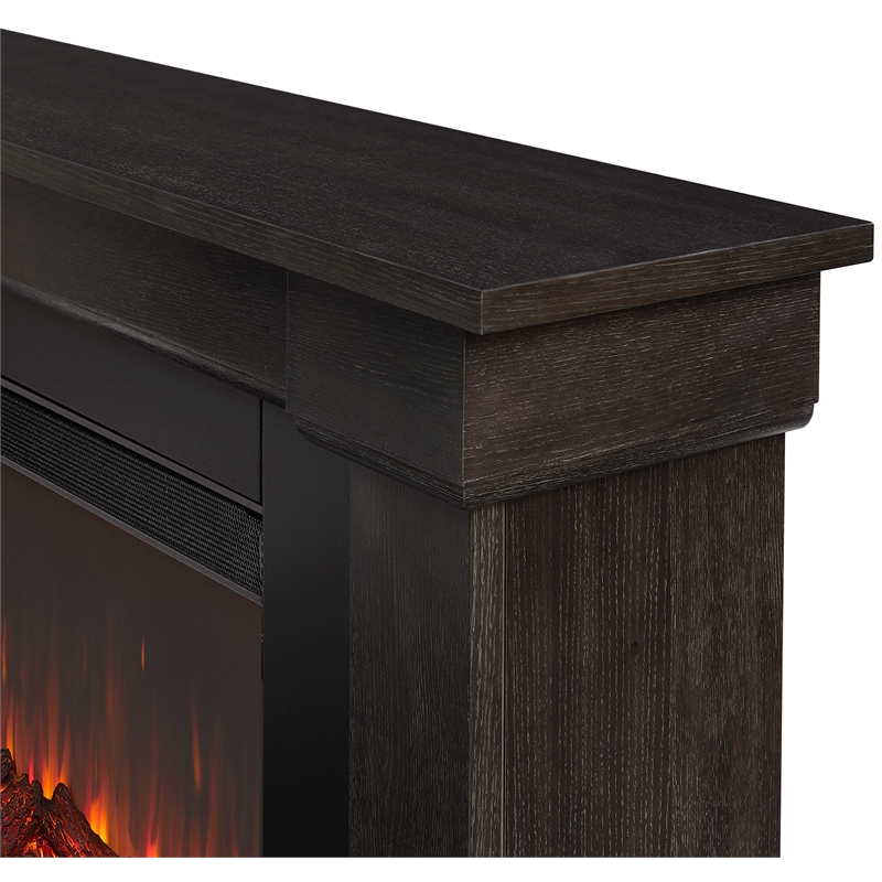Real Flame Bristow Solid Wood Landscape Electric Fireplace in Weathered Wood