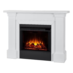 Real Flame Manus 64&quot Modern Wood Grand Electric Fireplace in White