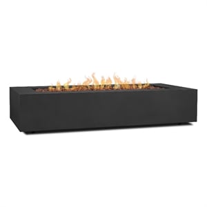 Real Flame Aegean 70&quot Stainless Steel Rectangle Propane Fire Table in Black
