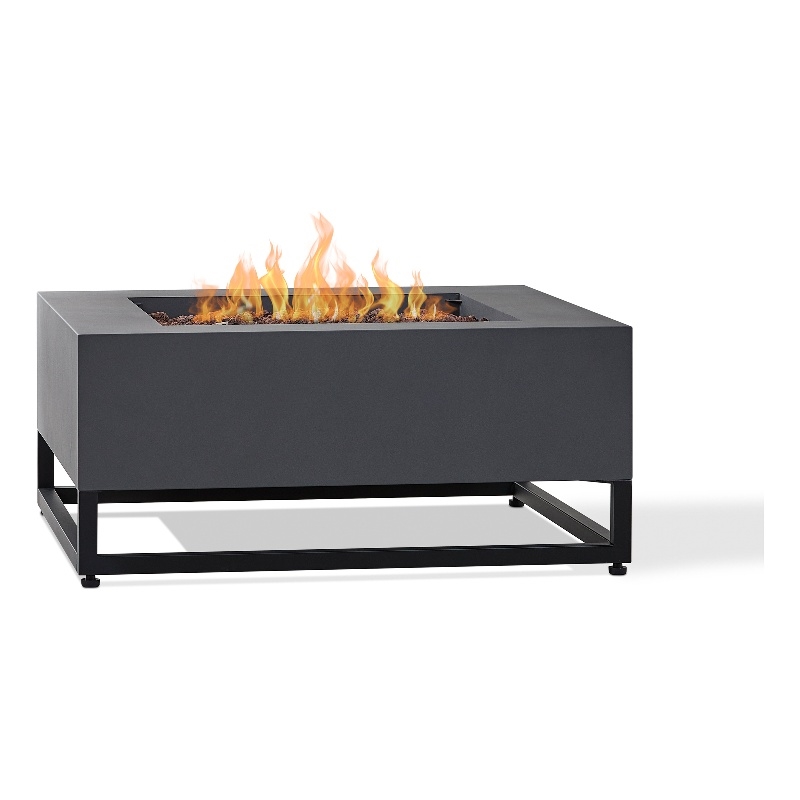 Real Flame Blake Metal Propane Fire Table with Conversion Kit in Slate Gray