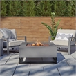 Real Flame Blake Metal Propane Fire Table with Conversion Kit in Slate Gray