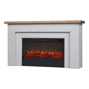 Real Flame Malie 68&quot Wood Landscape Electric Fireplace in Venetian Gray