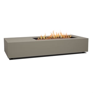 Real Flame Aegean 75&quot Asymmetrical Rectangle Steel Gas Fire Pit Table in Mist Gray