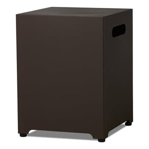 Real Flame 20&quotH Square Metal Propane Tank Cover and Side Table in Dark Bronze