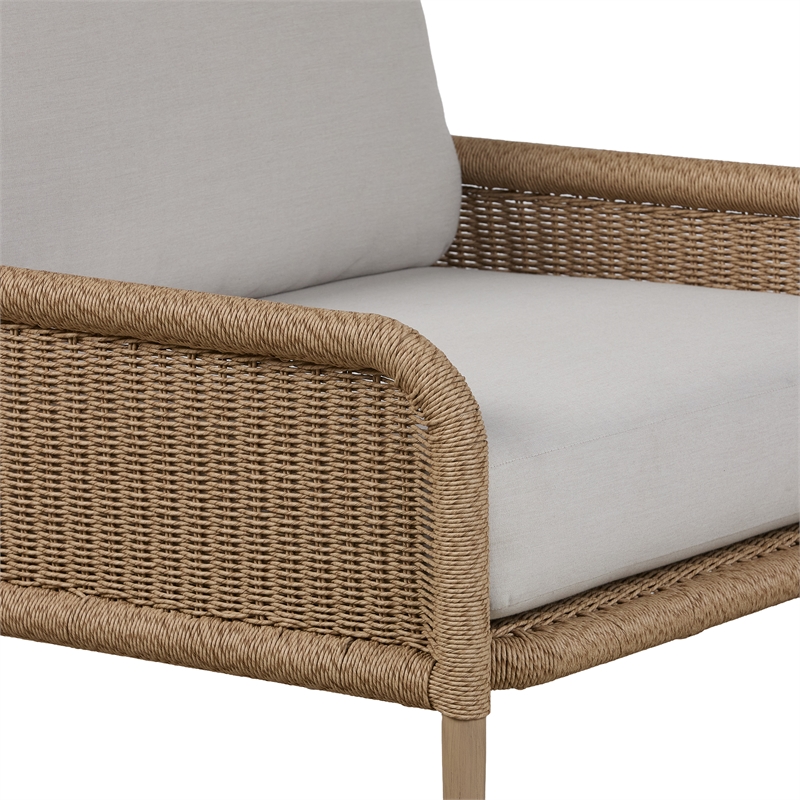 Real Flame Morro All-Weather Wicker Outdoor Lounge Chair in Natural