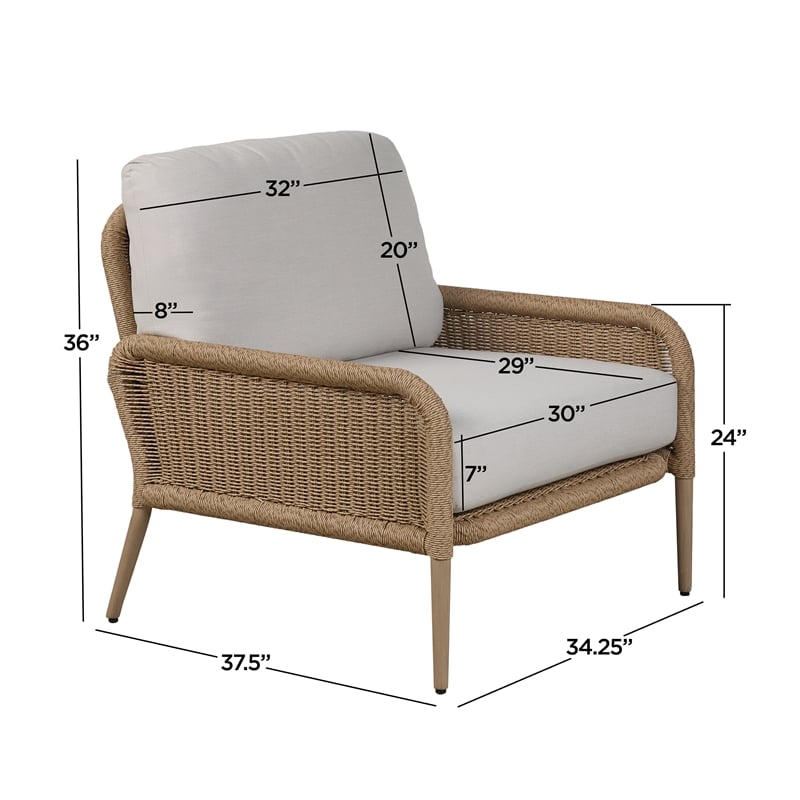 Real Flame Morro All-Weather Wicker Outdoor Lounge Chair in Natural