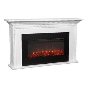 Real Flame Cleo 76&quot Landscape Electric Fireplace in White