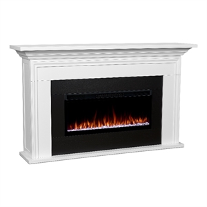 Real Flame Cleo 76&quot Smart Landscape Electric Fireplace in White