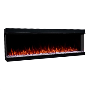 Real Flame 62&quot Designer Series 3-Sided Black Smart Electric Fireplace Insert