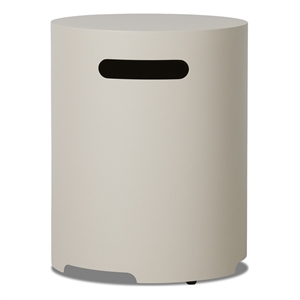 Real Flame 20&quotH Square Metal Propane Tank Cover and Side Table in Light Sand