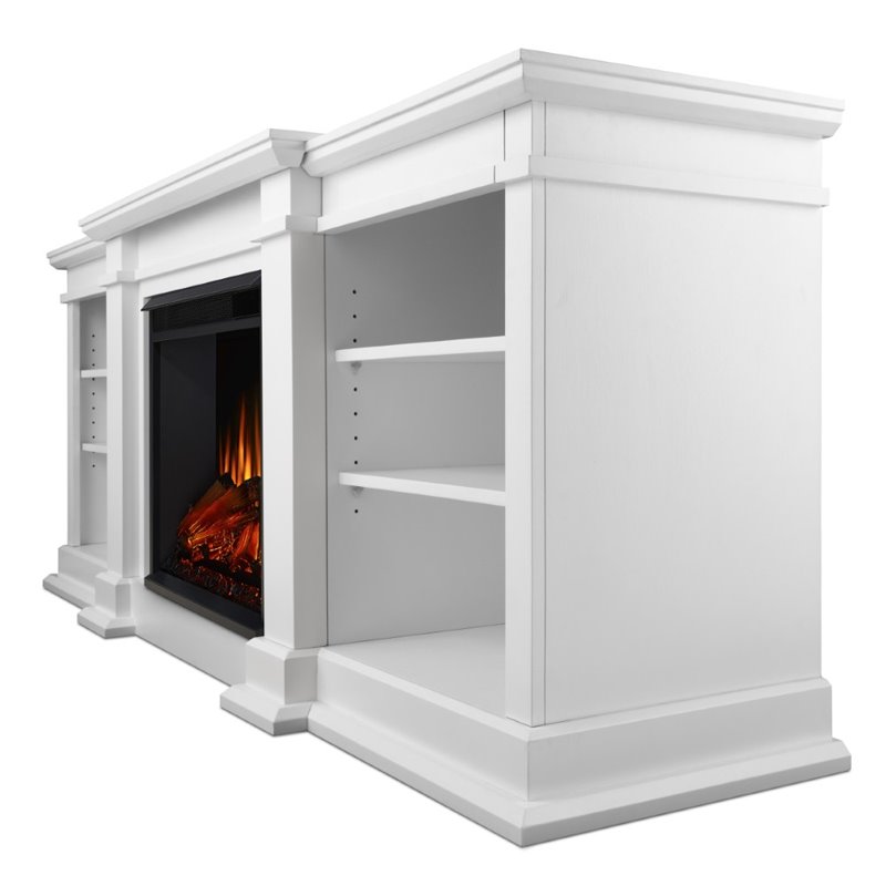 Real Flame Fresno Electric Fireplace TV Stand in White