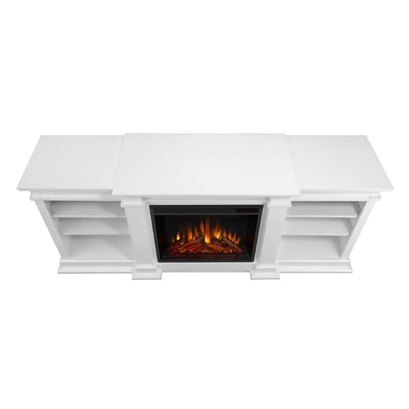 Real Flame Fresno Electric Fireplace TV Stand in White
