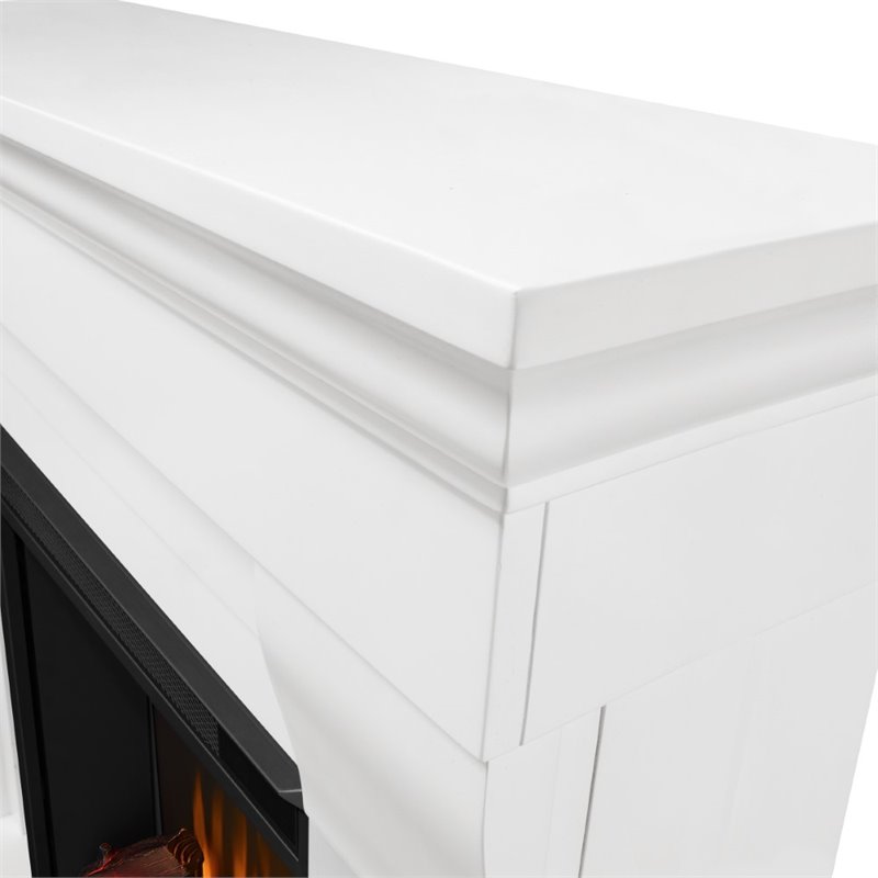 Real Flame Chateau Electric Fireplace in White