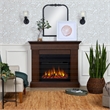Real Flame Crawford Electric Slim Line Fireplace in Chestnut Oak