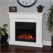 Real Flame Modern Wood Crawford Electric Slim Line Fireplace in White