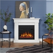 Real Flame Modern Wood Crawford Electric Slim Line Fireplace in White