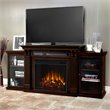 Real Flame Calie TV Stand with Electric Fireplace in Dark Walnut