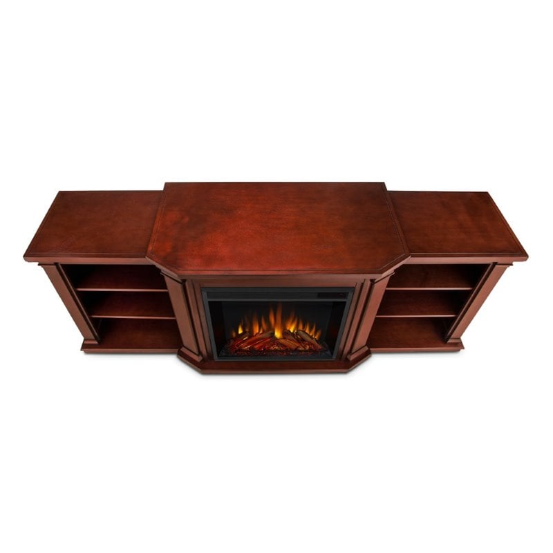 Real Flame Valmont Entertainment Center Electric Fireplace Dark Mahogany