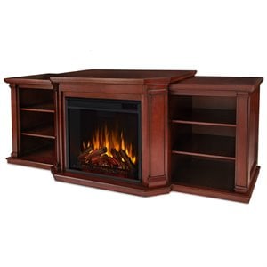 Real Flame Valmont Entertainment Center Electric Fireplace Dark Mahogany